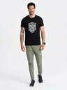 Ombre Clothing Schwarzes bedrucktes Herren-T-Shirt Ombre Clothing