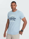Ombre Clothing Hellblaues Herren-T-Shirt mit San Francisco-Aufdruck Ombre Clothing