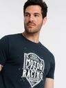 Ombre Clothing Dunkelblaues bedrucktes Herren-T-Shirt Ombre Clothing