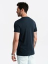Ombre Clothing Dunkelblaues bedrucktes Herren-T-Shirt Ombre Clothing