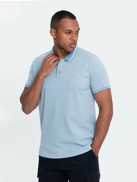 Ombre Clothing Hellblau gestreiftes Herren-Poloshirt Ombre Clothing