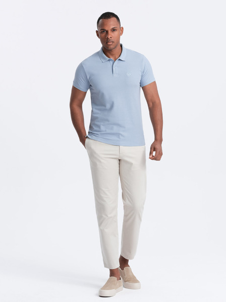 Ombre Clothing Hellblaues Herren-Basic-Poloshirt Ombre Clothing