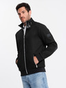Ombre Clothing Schwarze Herrenjacke mit hohem Kragen und Fleece-Innenseite Ombre Clothing