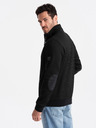 Ombre Clothing Schwarze Herrenjacke mit hohem Kragen und Fleece-Innenseite Ombre Clothing