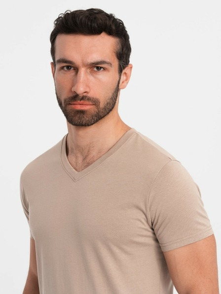 Ombre Clothing Graues Herren T-Shirt aus Baumwolle mit Rundhalsausschnitt Ombre Clothing