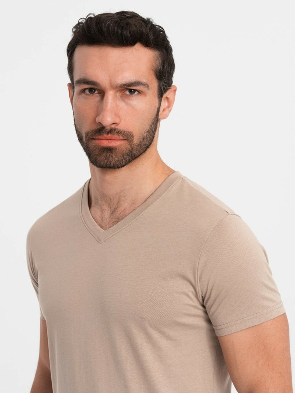 Ombre Clothing Graues Herren T-Shirt aus Baumwolle mit Rundhalsausschnitt Ombre Clothing