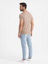 Ombre Clothing Graues Herren T-Shirt aus Baumwolle mit Rundhalsausschnitt Ombre Clothing