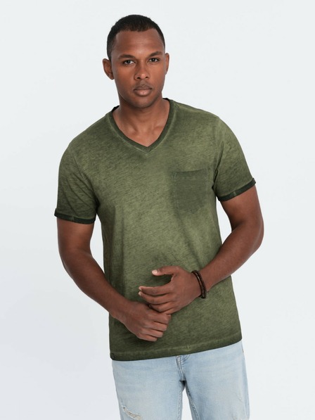 Ombre Clothing Grünes gestreiftes Herrenhemd Ombre Clothing