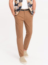 Ombre Clothing Braune Herren-Chinohose mit Ziergürtel Ombre Clothing