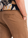 Ombre Clothing Braune Herren-Chinohose mit Ziergürtel Ombre Clothing