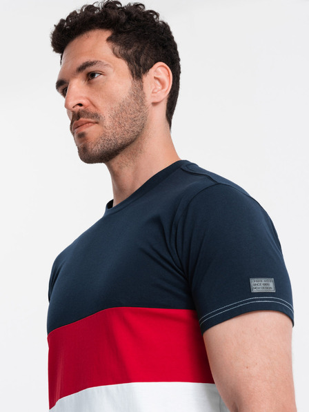 Ombre Clothing Weißes und blaues Herren-T-Shirt Ombre Clothing