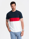 Ombre Clothing Weißes und blaues Herren-T-Shirt Ombre Clothing