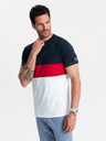 Ombre Clothing Weißes und blaues Herren-T-Shirt Ombre Clothing