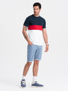 Ombre Clothing Weißes und blaues Herren-T-Shirt Ombre Clothing