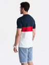 Ombre Clothing Weißes und blaues Herren-T-Shirt Ombre Clothing