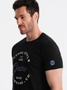 Ombre Clothing Schwarzes bedrucktes Herren-T-Shirt Ombre Clothing