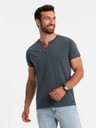 Ombre Clothing Blaues Herren T-Shirt mit Rundhalsausschnitt Ombre Clothing