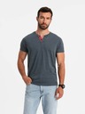 Ombre Clothing Blaues Herren T-Shirt mit Rundhalsausschnitt Ombre Clothing