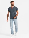 Ombre Clothing Blaues Herren T-Shirt mit Rundhalsausschnitt Ombre Clothing