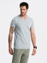 Ombre Clothing Graues Herren Basic T-Shirt mit Rundhalsausschnitt aus Baumwolle Ombre Clothing