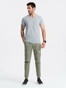 Ombre Clothing Graues Herren Basic T-Shirt mit Rundhalsausschnitt aus Baumwolle Ombre Clothing