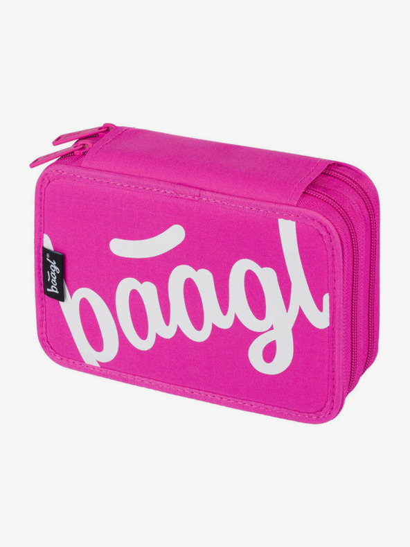 BAAGL  Rosa Schulmäppchen doppelstöckig logo rosa Baagl