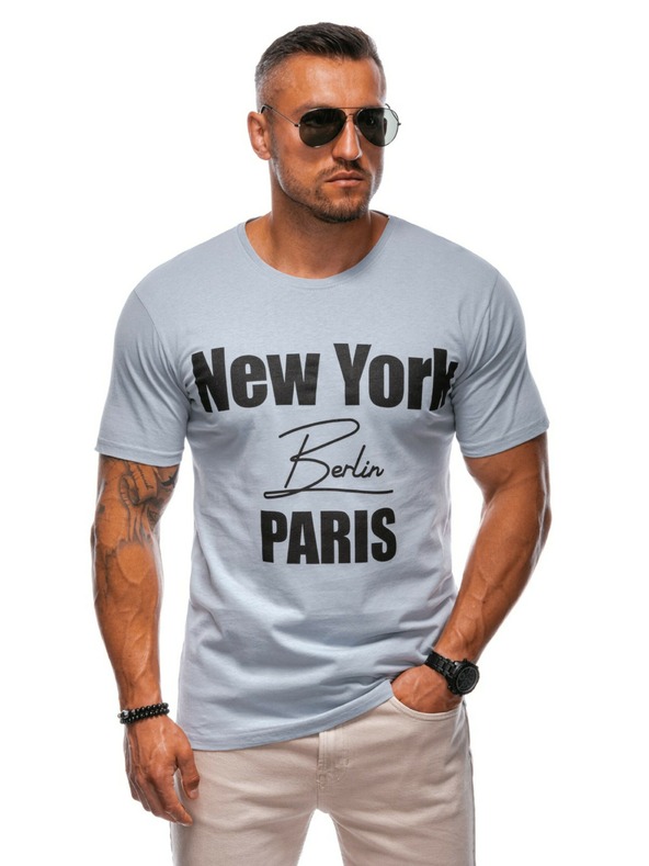 Edoti Herren-T-Shirt mit Aufdruck – grau EDOTI