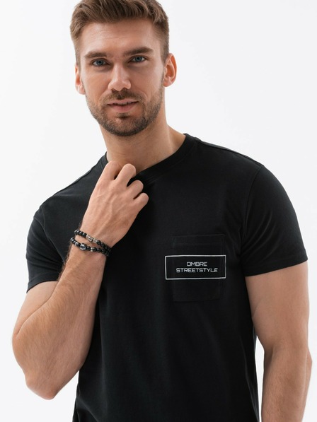 Ombre Clothing Herren T-Shirt aus Baumwolle mit Ombre-Taschenaufdruck Ombre Streetstyle Ombre Kleidung