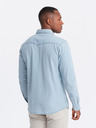 Ombre Clothing Herren Denim Button-Down Hemd mit Taschen hellblau Ombre Clothing