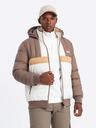 Ombre Clothing Bunte Retro-Sportjacke für Herren beige und weiß Ombre Clothing