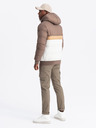 Ombre Clothing Bunte Retro-Sportjacke für Herren beige und weiß Ombre Clothing
