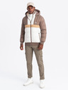 Ombre Clothing Bunte Retro-Sportjacke für Herren beige und weiß Ombre Clothing