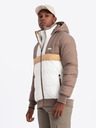 Ombre Clothing Bunte Retro-Sportjacke für Herren beige und weiß Ombre Clothing