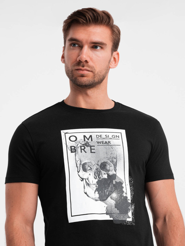 Ombre Clothing Herren-T-Shirt aus Baumwolle mit zarter Stickerei Ombre Clothing