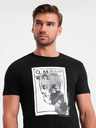 Ombre Clothing Herren-T-Shirt aus Baumwolle mit zarter Stickerei Ombre Clothing
