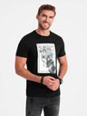 Ombre Clothing Herren-T-Shirt aus Baumwolle mit zarter Stickerei Ombre Clothing
