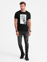 Ombre Clothing Herren-T-Shirt aus Baumwolle mit zarter Stickerei Ombre Clothing