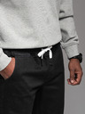 Ombre Clothing Herren-Trainingshose aus Denim mit Borte - schwarz V2 OM-PADJ-0156 Ombre Clothing