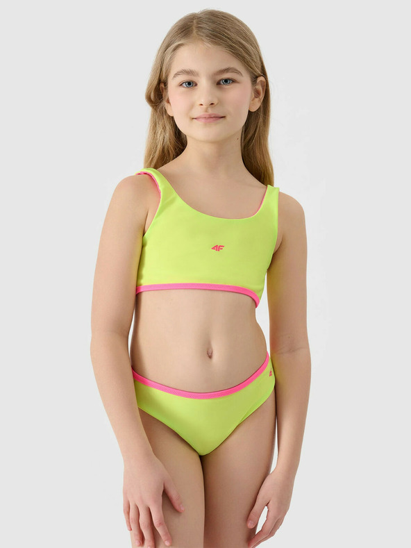 4F Zweiteiliger Badeanzug für Mädchen 4F - grün/rosa