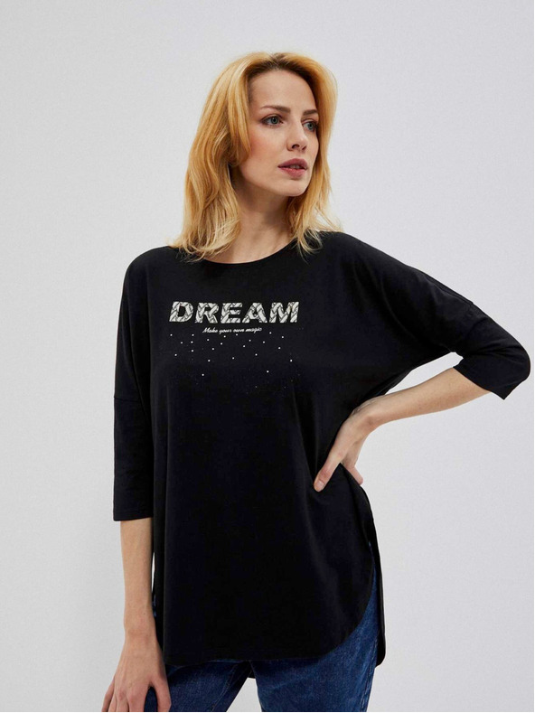Moodo Schwarzes Damen Long Shirt Moodo