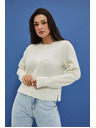 Moodo Weiße Damen-Strickjacke Moodo