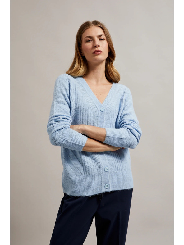Moodo Hellblaue Damen-Strickjacke Moodo