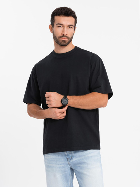 Ombre Clothing Herren-T-Shirt LOOSE FIT mit Tasche schwarz Ombre Clothing