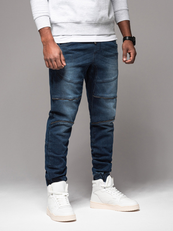 Ombre Clothing Herren Jogginghose mit Cargo-Taschen mit Reißverschluss blau Ombre Clothing