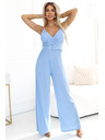 numoco Eleganter Wickel-Jumpsuit mit weitem Bein und Gürtel Numoco