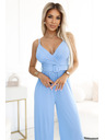 numoco Eleganter Wickel-Jumpsuit mit weitem Bein und Gürtel Numoco