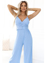 numoco Eleganter Wickel-Jumpsuit mit weitem Bein und Gürtel Numoco