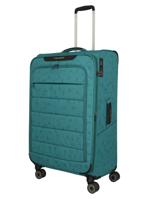 Travelite Travel Suitcase Travelite Skaii 4w L Print Petrol