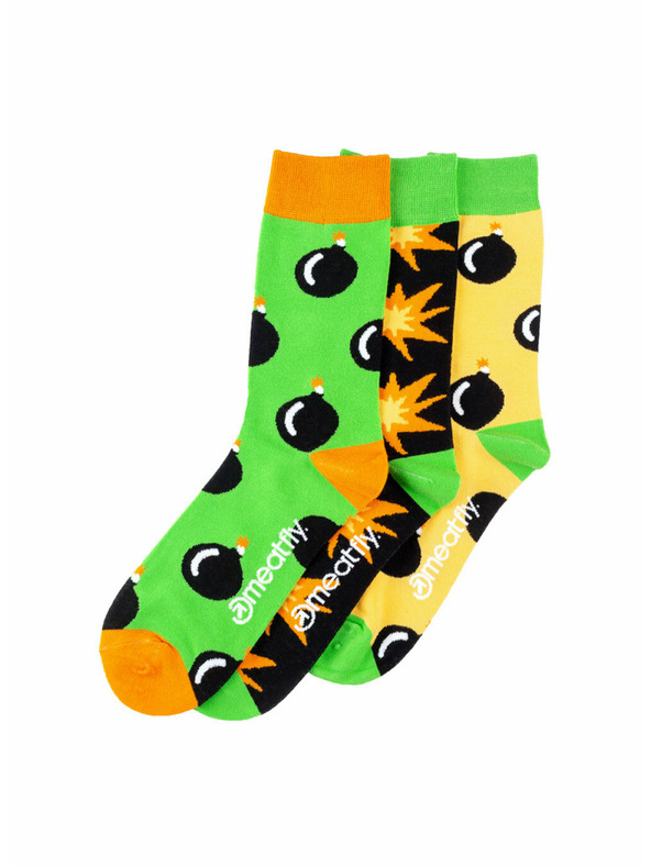 Meatfly Meatfly Socks Bomb Socks - S19 Triple Pack | Multicolored | Size