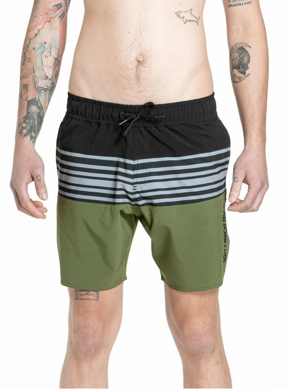 Meatfly Meatfly Herren-Badeshorts Keith Boardshorts 17" Olivgrün / Schwarz | Grün | Größe